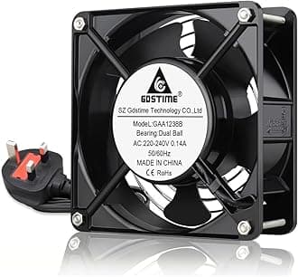 220V 240V AC Computer Fan 120mm x 38mm 2600RPM 104CFM High Airflow Axial Cooling Fan with Dual Ball Bearings for PC Case Ventilation DIY Projects