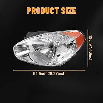 PIAOYUE- For 2006 2007 2008 2009 2010 Hyundai Accent (5 Pin) Halogen Headlight Assembly Headlamp Left Driver Side Black Housing Clear Lens