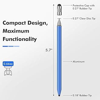 MEKO 3 in 1 Stylus Pens for Touch Screens, High Sensitivity & Precision Capacitive Stylus Pencil for Apple iPad iPhone Tablets Samsung Galaxy All Universal Touchscreen Devices (2 Pack-Black/Blue)
