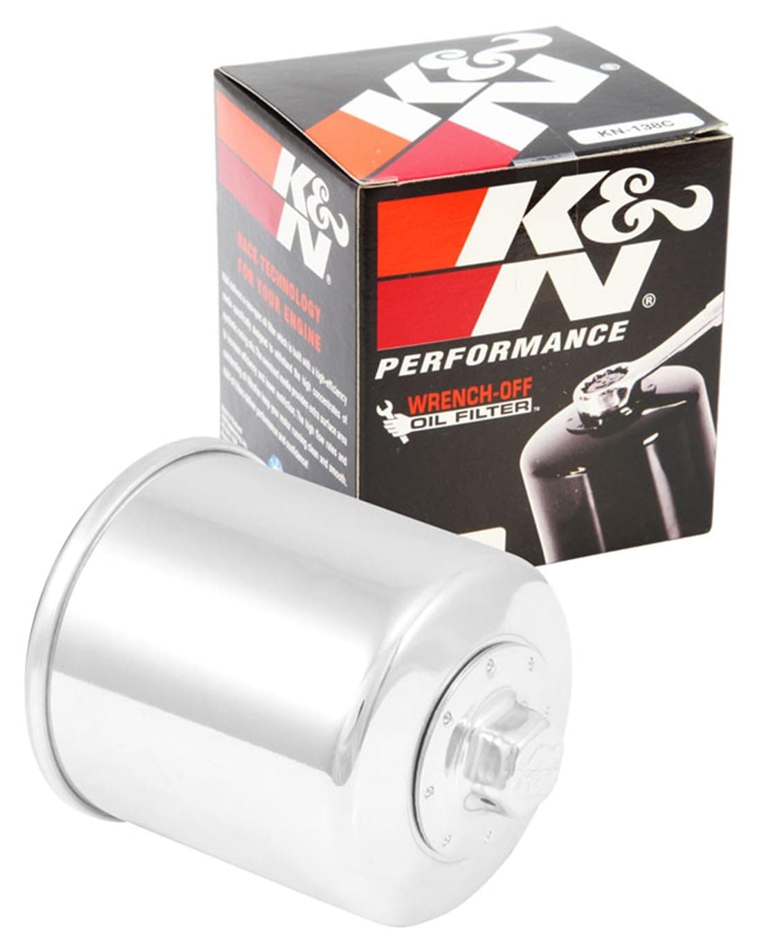 K&N Motorcycle Oil Filter: High Performance, Premium, Designed to be used with Synthetic or Conventional Oils, Wrench Off Nut: Fits Select Suzuki Vehicles, KN-138C