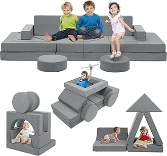 Edbuosy 22Pcs Modular Kids Play Couch - Kids Couch for Playroom Bedroom Living Rooms Toddler Sofa for Inspiring Child Creativity，Children Convertible Foam Sofa