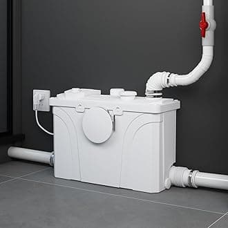 700W Macerator Pump for Basement Upflush System, Sewerage Sump Pump with 4 Water Inlets for Toilet, Basement, Washer, Sink, Shower, Basin,3600 GPH, Up to 29.5 ft