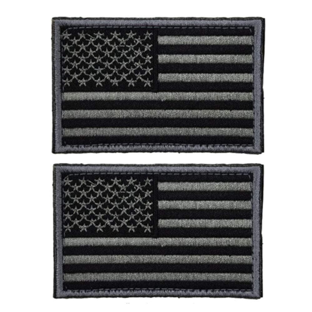 Prohouse 2 Pieces Tactical USA Flag Patch -Black & Gray- American Flag US United States of America Military Uniform Emblem Patches (2 Packs)