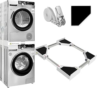 29 inch Washer Dryer Stacking Kit, Universal Stacking Kit for Washer and Dryer, Adjustable 29"/28"/27"/26"/25"/24" Washer and Dryer Stacking Kit with Ratchet Strap