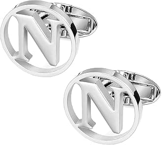 GWD Cufflinks for Men Classic Tuxedo Shirt Wedding Cuff Links Personalized Initials A-Z Gift