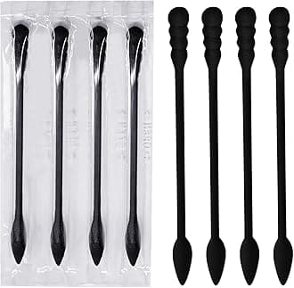 Individually Wrapped Double Tipped Cotton Swabs, Black, Pointed, Spiral, for Ear, Makeup, Clean (400 Count)