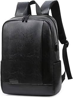 Fashion PU Leather Backpack college schoolbag Laptop Bag Leisure business travel Multifunctional backpack (Style2,ONE SIZE)