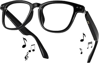 Smart Glasses,Bluetooth Glasses for Women Men with Speaker，Open-Ear Music and Hands-Free Calls,Voice Assistant Compatible, Suitable for Outdoor/Driving/Office,13min Quick Charge(Anti-Blue Light Lens)