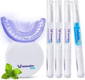 Whitebite Pro Teeth Whitening Gel Kit | Safe for Sensitive Teeth | 32X LED Light | 35% Carbamide Peroxide Whitening Gel & Remineralizing Gel | Powerful Tooth Stain Remover