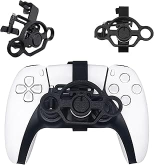 Xhiver Mini Steering Wheel Attachment for PS-5 Controller – Racing Game Accessory, Enhanced Grip & Control (Black)