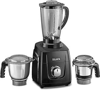MG01 Mixer Grinder|1000 Watts Double Ball Bearing Motor|24000 RPM| Non-Stop 90 Mins Running|3 Jars including 1750ml Blender, 1000ml Grinder, 500ml Chutney Jar| (Black)