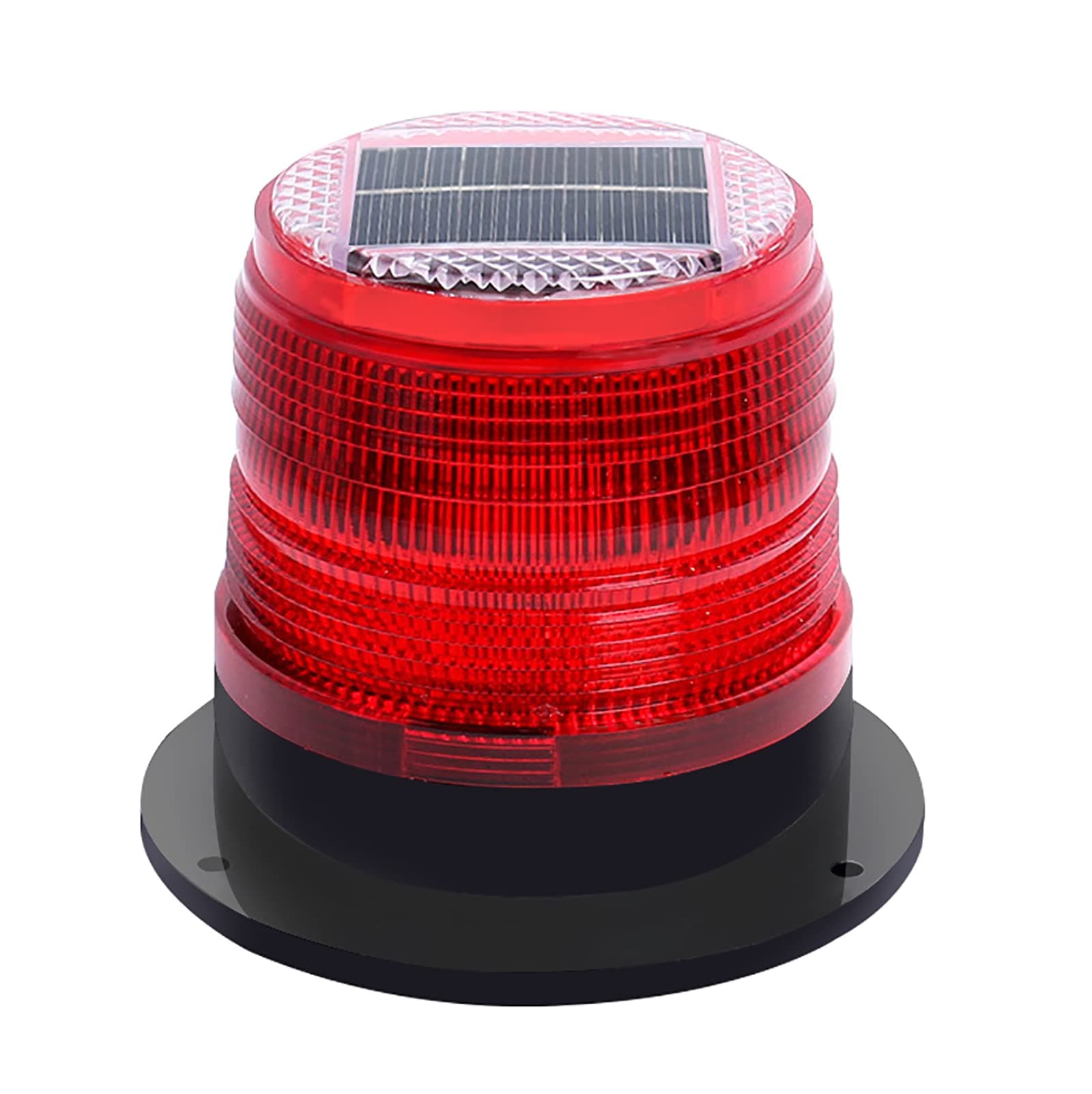 Solar Strobe Warning Safety Flashing Light/Ceiling Strobe Light, with Strong Magnetic Base Waterproof for Construction, Traffic, Factory, Crane Tower, Boat Navigation (Red)