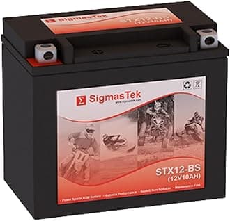 SigmasTek Battery Compatible With YTX12-BS SLA Motorcycle Battery by SigmasTek, STX12-BS 180CCA
