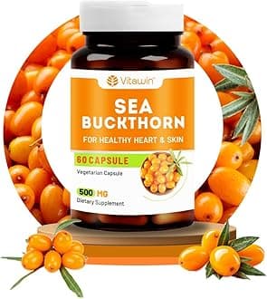 Sea Buckthorn Capsules for Daily Wellness & Skin Nutrition | 500 mg | 60 Vegetarian Capsules | Natural Herbal Supplement for Active Lifestyle & Overall Health Support