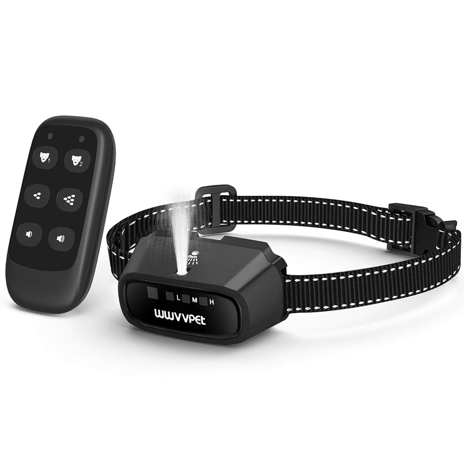 WWVVPET Citronella Dog Training Collar with Remote Control (Not Include Citronella Spray), 2 Using Modes Manual + Auto Spray Dog Bark Collar, 500ft Range Safe Humane No Electric Shock Anti-Bark Collar