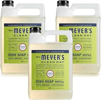 Mrs. MEYER'S CLEAN DAY Liquid Dish Soap Refill, Lemon Verbena, 48 Fl Oz. (Pack of 3)