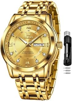 Watch for Men Classic Business Dress Analog Quartz Stainless Steel Waterproof Luminous Date Diamond Men Silver Watch