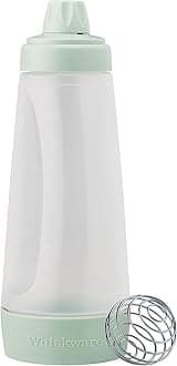 Pancake Bottle, Batter Dispenser and Mixer with BlenderBall Wire Whisk, Durable, No-Mess, BPA Free, Dishwasher Safe, Mint