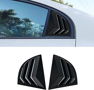 Window Louvers for 8th Gen Honda Civic 2006 2007 2008 2009 2010 2011 Accessories Rear Side Window Louvers Air Vent Shades Panel Cover Exterior Decoration Accessories（Rear Side Bright Black）