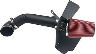 4 Inch Cold Air Intake Filter Kit & Heat Shield for 2009-2014 Silverado 1500 GMC Sierra 1500 Yukon Cadillac Escalade ESV EXT (Black & Red)