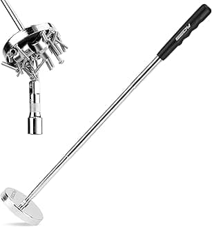 Telescoping Magnetic Sweeper Pickup Tool: Strong Magnet Pick up Nails Screws and Metal Parts Nut Bolts Steel Iron Parts Finder 35LB Pull Capacity Retractable 8.6" to 33" Telescopic Stick