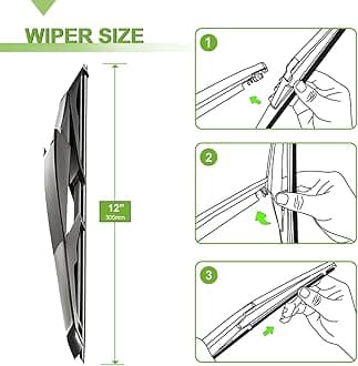 PARRATI® Windshield Wipers for Chevrolet Spark 2013-2015,24"+16" Front and 12" Rear,OEM Replacement Wiper Blades,Quiet & Streak-Free(Set of 3)