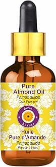 Deve Herbes Pure Almond Oil (Prunus dulcis) with Glass Dropper Cold Pressed 100ml (3.38 oz)