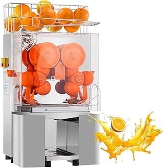 120w Commercial Orange Juicer Machines, Automatic Slow Masticating Juice Extractor,For φ40-90mm Oranges,20-22 PCS/Min,Orange Juice, Citrus, Grapefruit