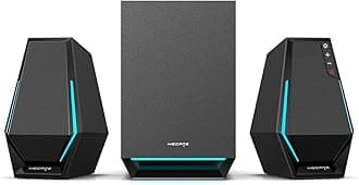 Edifier G1500 MAX 2.1 Computer Speakers System, 60W Hecate Gaming Speakers with Subwoofer Line Out, RGB Light, Bluetooth 5.3, USB, Type-C, 3.5mm AUX Input, Black