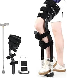 Knee Crutches for Adults, Anti-Slip Knee Crutch, Height Adjustable, Hands Free Crutch, Freedom Leg Brace for Walking Injury Ankle Fracture Plantar Fasciitis