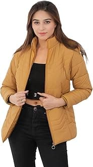STUFFLIN Women's Quilted Puffer Jacket Full Sleeves Winter Jacket Girls Winter Wear Jacket