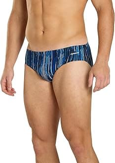 Sporti Boy's Swim Briefs - Printed Pattern, Chlorine Resistant, Quick Dry, UPF 50+ Adjustable Drawstring for Comfortable Fit