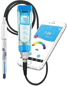 Apera Instruments PH60Z-HF Smart Handheld pH Meter Tester Kit with LabSen 835 ATC pH Electrode for Lab-Grade pH Measurement in Liquids Containing Strong Acid or Hydrofluoric Acid