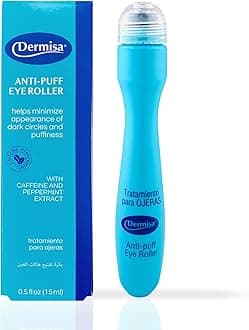 Dermisa Anti-Puff Eye Roller | For Dark Circles and Puffy Eyes | Caffeine & Vitamin A, E, & C | Pack of 1