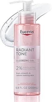 Radiant Tone Face Cleanser Gel with 2% Exfoliating AHA Complex, Gentle Face Wash Improves Skin Clarity and Boosts Radiance, All Skin Types, 6.8 Fl Oz Bottle