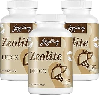Zeolite Detox Capsules, Organic Activated Charcoal, Bentonite Clay, 1-2 µm Clinoptilolite, Maximum Absorption, Gut Liver Detox Cleanse Full Body for Women Men, 270 Capsules