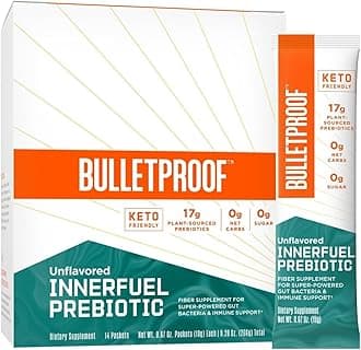 BulletproofUnflavored Innerfuel Prebiotic Fiber Powder Packets, 14 Count, Supplement for Gut Health, Digestive Health and Immune Support, Plant Sourced Prebiotics