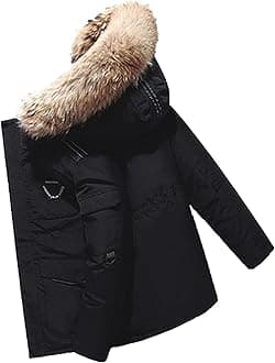 Men's Down Jacket Big Goose Autumn And Winter Thickened Coat Canada Style Warm Snow Coat (Color : Noir, Size : L)