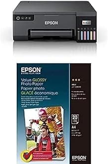 EcoTank L8050, 6-colour A4 photo printer WiFi connected, with Smart App connectivity + Epson value glossy photo paper - a4-20 sheets