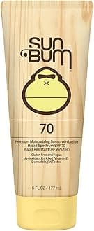 Sun Bum Original Moisturizing Sunscreen SPF 70 Lotion - Broad Spectrum UVA/UVB - Water Resistant & Non-Greasy Protection, Paraben Free, Gluten Free - SPF 70 - 6 oz. Bottle - 1 Count