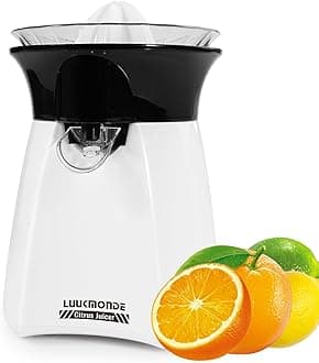 LUUKMONDE Electric Citrus Juicer with Lockable Spout - Electric Lemon Squeezer & Orange Juicer with Powerful Motor - Ideal for Orange, Lemon, Lime, and Grapefruit - D-8016A, Beige