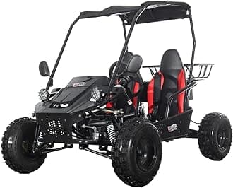 X-PRO E-Rover 2000 Electric Kids Go Kart with Reverse and Rear Disc Brake! Big 8” Wheels！ (Black)