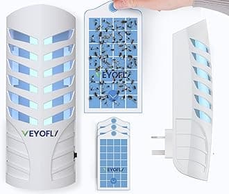 Fruit Fly Trap Indoor (1 Device + 3 Refills), Gnat Catcher, Plug-In Light Insect Trap for House, Bug Killer