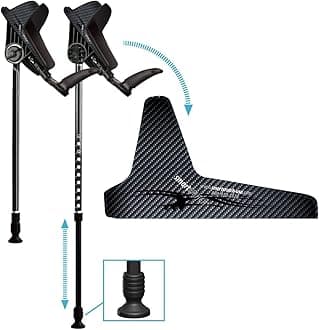 Ergonomic Custom Forearm Crutches for Adults, Multiple Colors, Adjustable Forearm Rotates 15-90 Degrees - Heights 4'4" to 6'4" - 265 lbs Non Weight Bearing