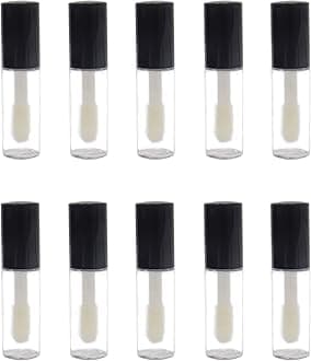 Honbay 10PCS 1.2ml Mini Reusable Clear Empty Lip Gloss Containers Travel Empty Lip Gloss Bottle Tube Vials for Lipstick Samples, Lip Balms