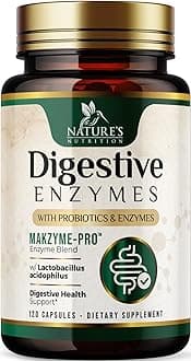 Digestive Enzymes with Probiotics and Bromelain - Extra Strength Digestive Enzyme Health Supplement for Women and Men - Supports Digestion, Gas, Bloating, and Gut Health, Non-GMO - 120 Capsules