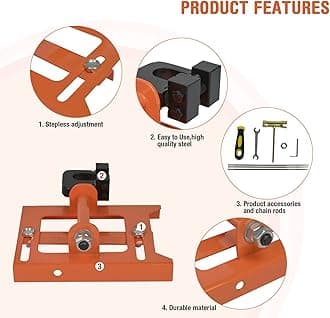 Chainsaw Mill Guide, Portable Vertical Lumber Cutting Guide, Timber Chainsaw Mill Attachment with Free Adjustment Cutting Width 2"-6" for Lumber Sawmill Woodworkers and Builders (Orange)