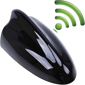 Universal Car Shark Fin Antenna AM/FM Signal Roof Aerial for Auto SUV Truck Offroad with Adhesive Base (Black)