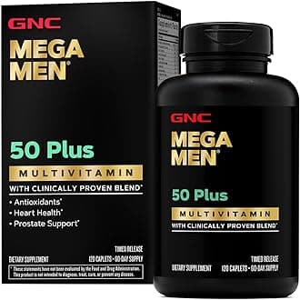 Mega Men 50 Plus Multivitamin | Antioxidants | Heart Health | Prostate and Circulatory Support | 120 Count