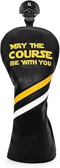 Golf Headcovers Golf Club Head Covers Elegant Embroidery Premium Leather Driver Headcovers May The Course Be with You Fairway Wood Head Cover Hybrid Covers Putter Covers for DF3 OZ1